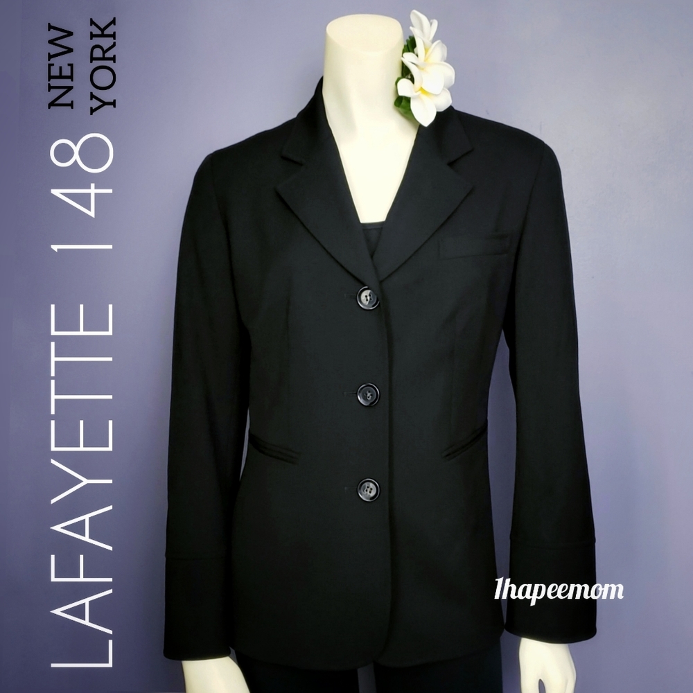 Lafayette 148 New York | Wool | Blazer | Black - Picture 1 of 8